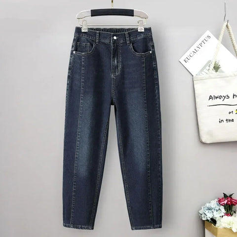 XL-6XL Large Size Jeans Women High Waisted Baggy Jeans Woman Loose Denim Harem Pants Mom Jeans Spring Women Clothing