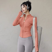 Women's Slim Fit Lightweight JacketsWomen's Full Zip-up Yoga Sports RunningJacket with Thumb Holes for Workout Sun Protection