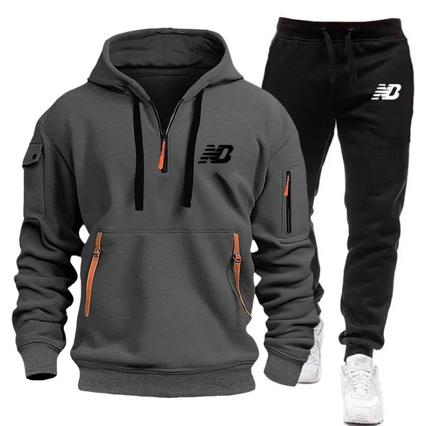 2024 Men Tracksuit Hoodie Set, Men's Brand Sweater, Warm Sportswear, Sports Iuxury, High quality Print, Autumn/Winter, 2 pieces