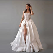 2025 Elegant Women Wedding Dresses Sexy Sleeveless A-Line Gowns Mopping Length Engagement Banquet Vestidos De Novias Customized