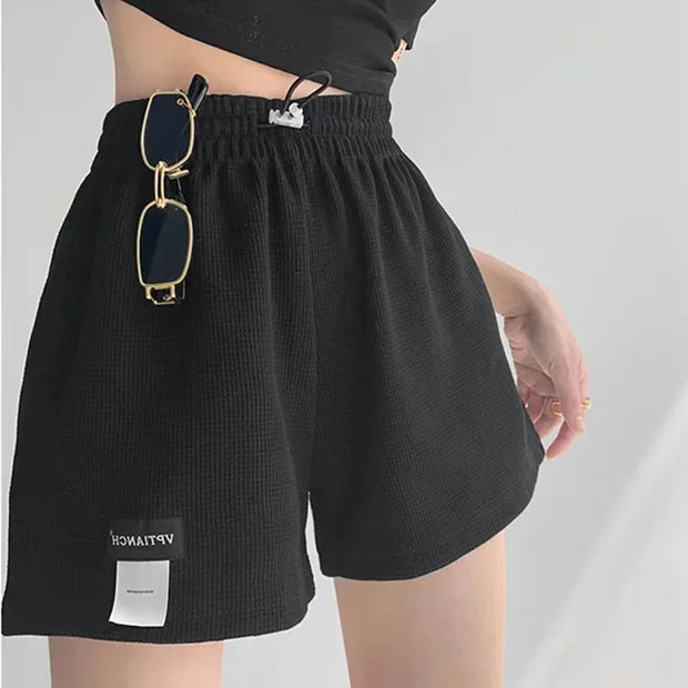 Women Shorts Summer Elastic Lace Up Drawstring Sweat Short Sport Underpanties Girl Straight Leg Pants Female Underware Panties