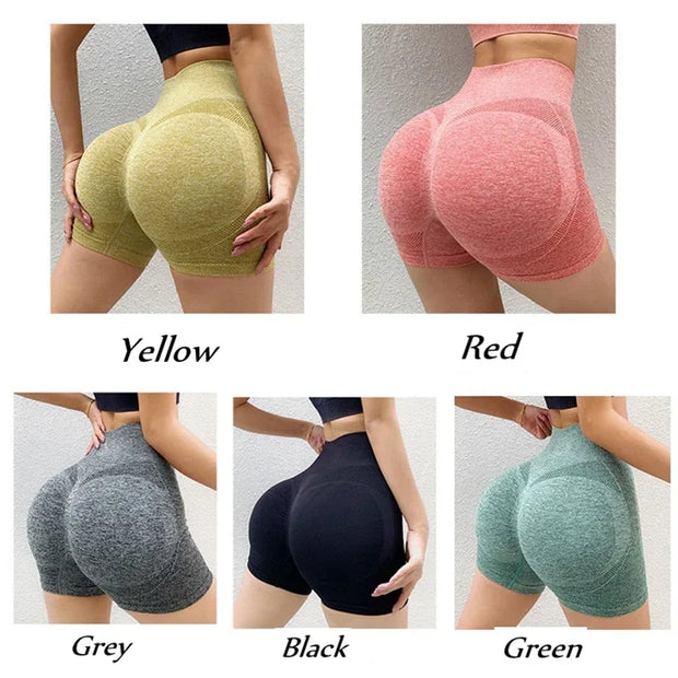 Women Yoga Shorts High Waist Butt Lifting Workout Fitness Tights Tummy Control Gym Running Stretched Pants Casual Sportswear