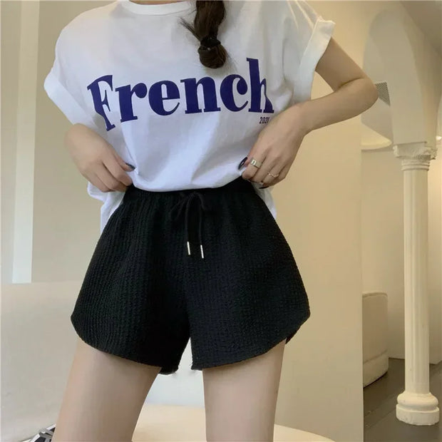 Women Gym Fitness Running Shorts Women's Summer Thin Style Loose Casual Large Size Wide Leg High Waist A-word Sports Hot Pants