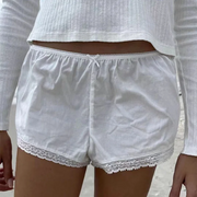 Casual Women Soft Cotton Front Buttons Shorts 2023 Summer Vintage Low Waist Female Chic Bottoms