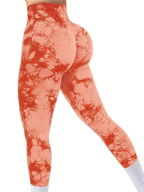 Women's Tie-Dye Seamless Peach Butt High Waist Butt Pants Stretch Fitness Yoga Pants