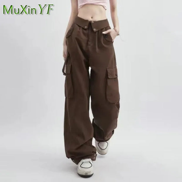 Women Spring Autumn New In Matching Set 2024 Korean Elegant Knit Sweater+Bottom Shirt+Cargo Pants 3-Piece Female Tracksuit Suit