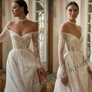 VIKTORIA Attractive Lace Wedding Dresses For Women Bride A-LINE Buttons Sweetheart Pleat Tulle Vestidos De Novia Customized