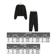 Tracksuits Set Woman 2024 Winter Cotton Solid Women's Suits Wide Baggy Pants Sportswear Women Sweater 2 Piece Set Women Outfits