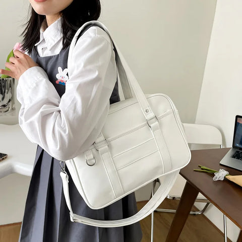 Japanese Style JK Bag Women High School Student Uniform Bag PU Leather Shoulder Bag Women Simple Handbags Crossbody Bags Itabag