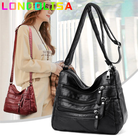 High Quality Women's Soft Leather Shoulder Bags Multi-Layer Pockets Classic Crossbody Bag Luxury Designer Handbags and Purses