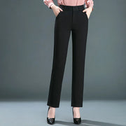 Stretch High Waist Trousers Women's Fashion Casual Pants Black Khaki Navy Blue Slacks Women Pantalones