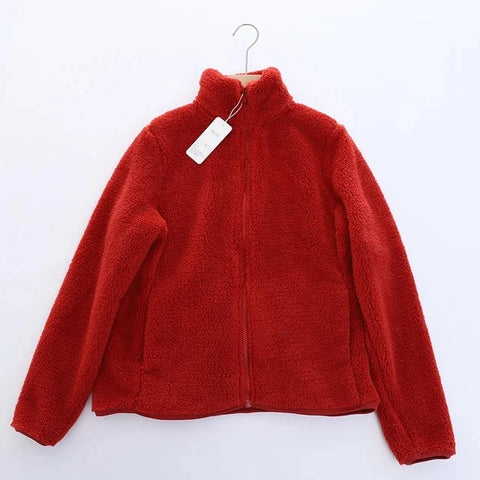 Women's Fleece Coat Winter Warm Thicken Jacket Two-Sided Wear Double-Sided Velvet Coral Fleece Coats Polar Fleece Jackets