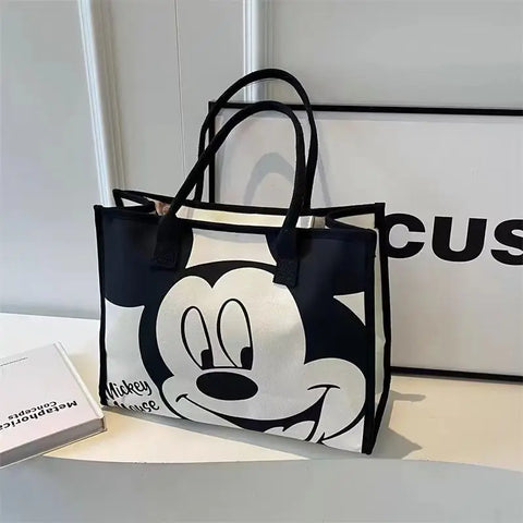 Disney's New Cartoon Mickey Casual Versatile Women's Large-capacity Canvas Bag Fashionable Work Commuter Handbag