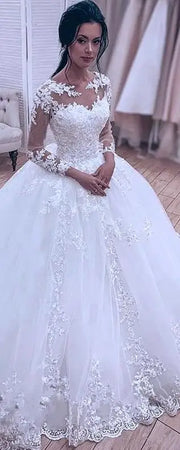 Vestidos Women Elegant Summer Long Sleeve Dresses Wedding Dresses Luxury Lace Ball Gown Fromal Dress For Girls 2024 New