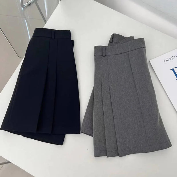 Lucyever Preppy Style A-Line Skirt for Women Summer New High Waist Black Gray Pleated Skirts Female Casual Student Mini Skirts