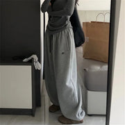 Gray Oversize Style Loose Sweatpants Women Harajuku Korean Fashion Sport Pants Embroidery Y2k Vintage Baggy Trousers Aesthetic