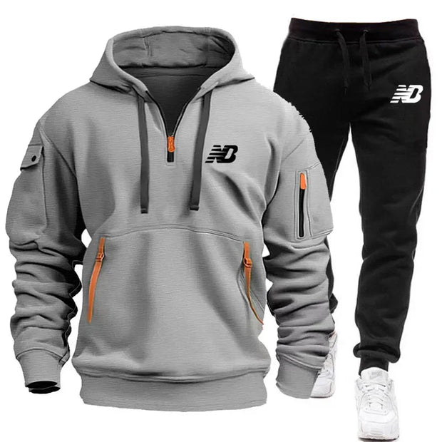 2024 Men Tracksuit Hoodie Set, Men's Brand Sweater, Warm Sportswear, Sports Iuxury, High quality Print, Autumn/Winter, 2 pieces