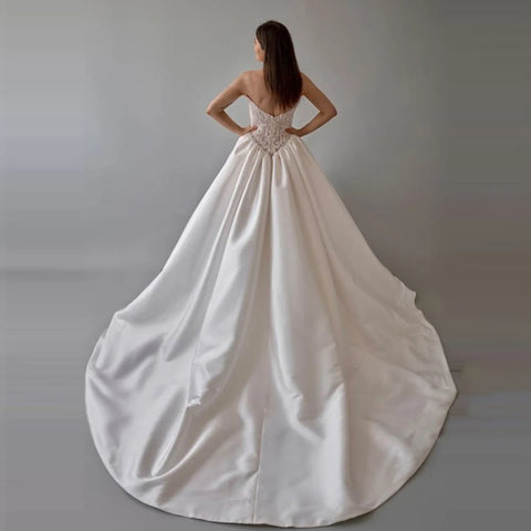 2025 Elegant Women Wedding Dresses Sexy Sleeveless A-Line Gowns Mopping Length Engagement Banquet Vestidos De Novias Customized