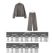 Tracksuits Set Woman 2024 Winter Cotton Solid Women's Suits Wide Baggy Pants Sportswear Women Sweater 2 Piece Set Women Outfits