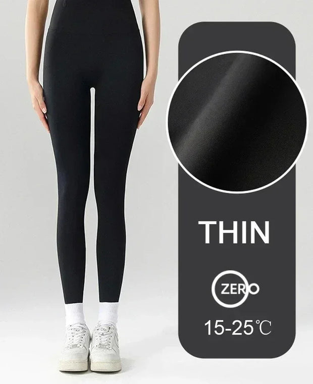 Autumn Winter High Waist Shark Leggings Women's Seamless Fleece Warm Leggings Slim Thin Casual Sports Fitness Leggings