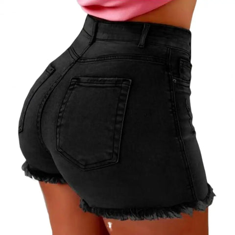 Summer Women Slim Shorts Trousers Fashion Ladies Jeans Broken Denim Shorts Ripped Jeans High Waisted Hotpant Slim Fit