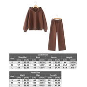 Tracksuits Set Woman 2024 Winter Cotton Solid Women's Suits Wide Baggy Pants Sportswear Women Sweater 2 Piece Set Women Outfits