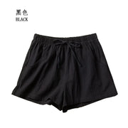 Cotton Linen Shorts Women's Sports Shorts Summer Solid High Waist Black Shorts Women Fashion Plus Size Casual Basic Short Pants