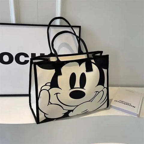 Disney's New Cartoon Mickey Casual Versatile Women's Large-capacity Canvas Bag Fashionable Work Commuter Handbag