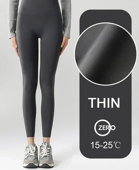 Autumn Winter High Waist Shark Leggings Women's Seamless Fleece Warm Leggings Slim Thin Casual Sports Fitness Leggings