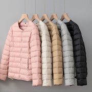 2024 New Autumn Winter Warm Women Jacket Fashion Ultra Lightweight Down Cotton Slim Coat Solid Matt Fabric Windbreaker Parkas