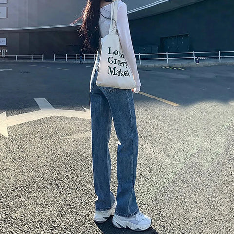 High Waist Jeans Women 2024 Spring Autumn New Fashion Loose Cover Sag Wide Leg Pants Female Large Size Thin Ninth Pants