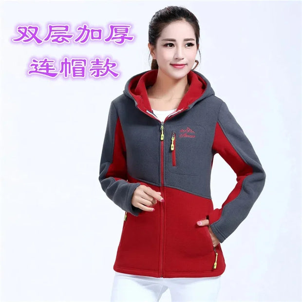 Plus Size Women's Sweatershirt Plush Thickened Young And Middle-aged Fleece Coat Female Blouse Loose Zip Embroidered Jacket