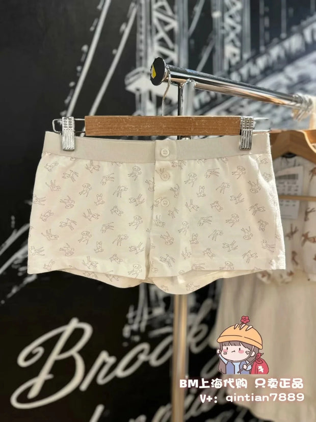 Casual Women Soft Cotton Front Buttons Shorts 2023 Summer Vintage Low Waist Female Chic Bottoms