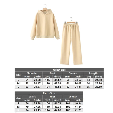 Tracksuits Set Woman 2024 Winter Cotton Solid Women's Suits Wide Baggy Pants Sportswear Women Sweater 2 Piece Set Women Outfits