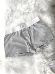 Casual Women Soft Cotton Front Buttons Shorts 2023 Summer Vintage Low Waist Female Chic Bottoms