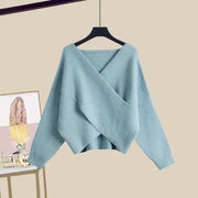 Plus Size Womens Clothing Knitted Pullover Sweater Sexy Sling Dress Two Pieces Sets Solid Fashion Casual