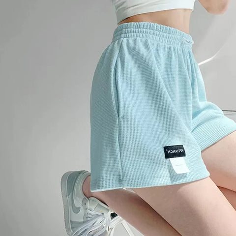 Women Shorts Summer Elastic Lace Up Drawstring Sweat Short Sport Underpanties Girl Straight Leg Pants Female Underware Panties