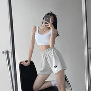 Women Shorts Summer Elastic Lace Up Drawstring Sweat Short Sport Underpanties Girl Straight Leg Pants Female Underware Panties