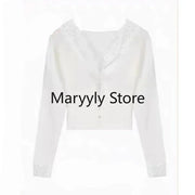 2023 Autumn Women French Long Sleeve Cardigan + High Waist Mini Skirt Korean Fashion Suits Elegant Office Lady 2 Piece Dress Set