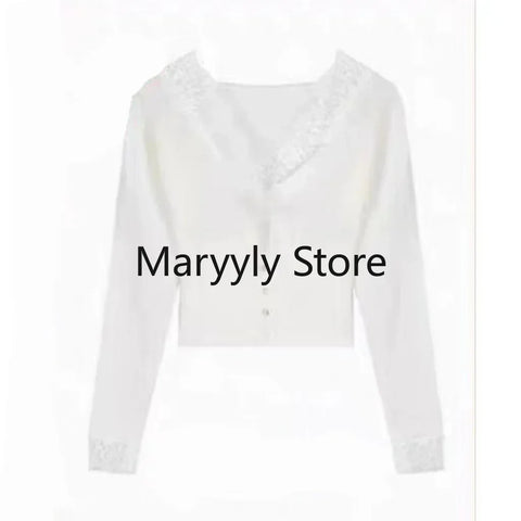 2023 Autumn Women French Long Sleeve Cardigan + High Waist Mini Skirt Korean Fashion Suits Elegant Office Lady 2 Piece Dress Set