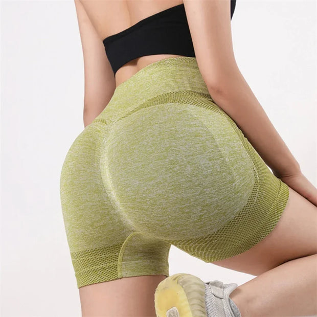 Women Yoga Shorts High Waist Butt Lifting Workout Fitness Tights Tummy Control Gym Running Stretched Pants Casual Sportswear