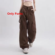 2024 Spring Autumn Sweater Halter Sling Cargo Pants 1 or 3 Piece Set Women Casaul Multi Stripe Knit Tops Vest Trousers Outfits