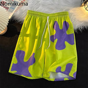 Beach Style Shorts for Women Fashion Summer Streetwear BF Y2k Pants Cartoon Print Casual Short Mujer Pantalones Cortos De Mujer