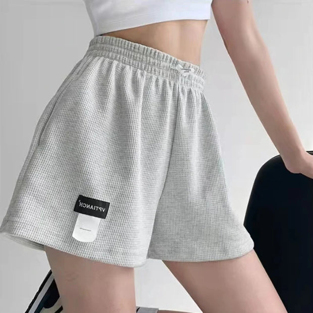 Women Shorts Summer Elastic Lace Up Drawstring Sweat Short Sport Underpanties Girl Straight Leg Pants Female Underware Panties