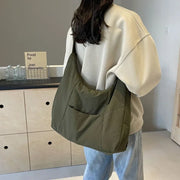 Trendy Women's Soft Cloth Shoulder Bag Solid Color Student 2025 Spring Y2k Casual Style Big Handbags Crossbody Bags for Women