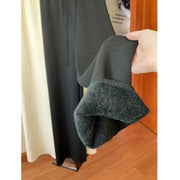 Korean Fashion Simple Knit Wide-leg Pants Women's Autumn Winter High-waisted Moped Thick Casual Pants Straight Pants