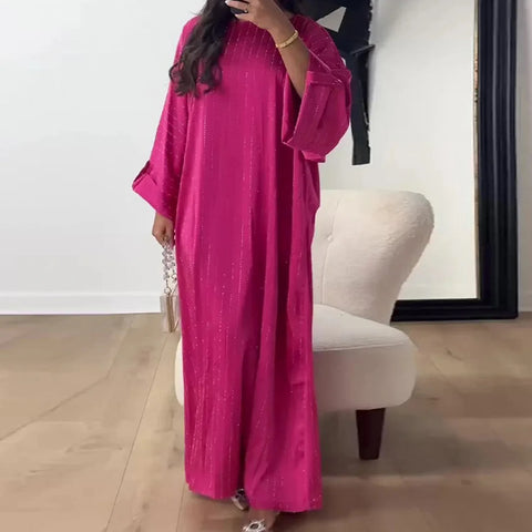 Ramadan Eid Satin Batwing Abaya Dubai Luxury Elegante Muslim Kaftan Dress Abayas For Women Kebaya Robe Femme Musulmane Vestidos