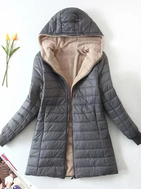 Women's Jacket Winter New Mid Length Korean Edition Hooded Fit Plus Fleece Cotton Coat Warm Lamb Fleece Parkas Winter Jackets