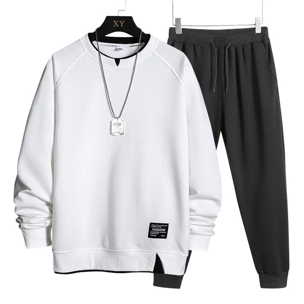 2023 Spring and Autumn Sports Casual Loose Large Sweater Set Autumn and Winter Men's Handsome Two Piece Set