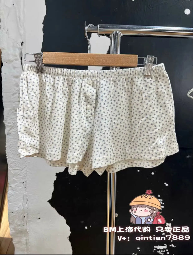 Casual Women Soft Cotton Front Buttons Shorts 2023 Summer Vintage Low Waist Female Chic Bottoms